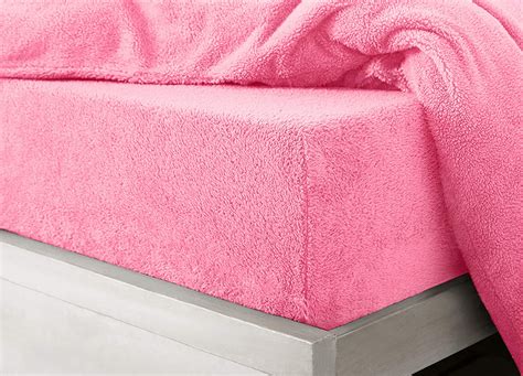 The Brushed Cotton Flannelette 33cm Fitted Sheet Pink Made in Portugal. . Fuzzy fitted sheets